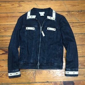 St. John Sport size P Grommeted Denim Jacket